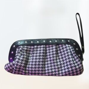 Ellemenno Emo Goth Small Houndstooth Clutch Women's Bag Studded Skull Whimsygoth